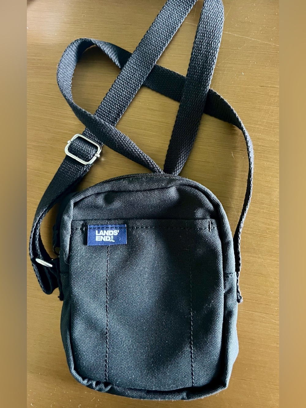 Lands' End Black Canvas Crossbody Bag